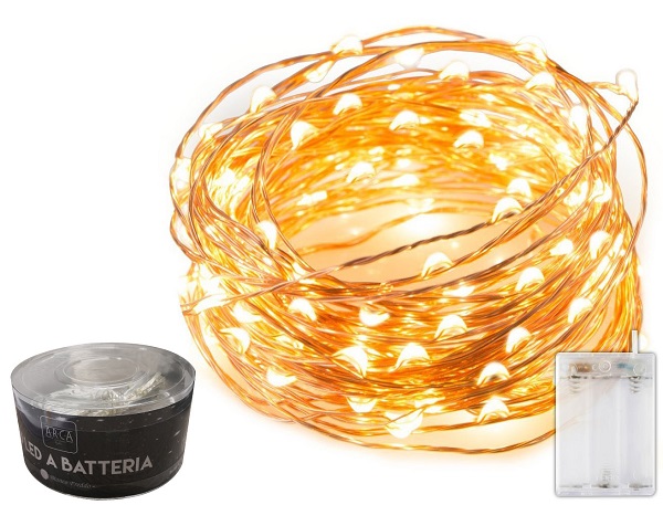 Stringa 40 LED 4mt Luce Fredda a Batteria